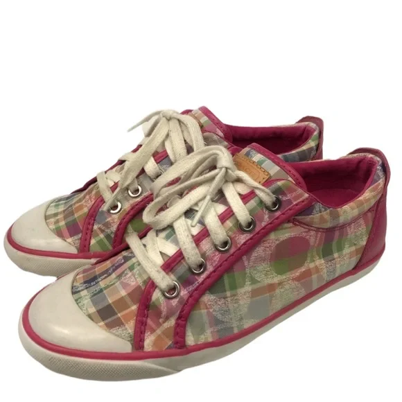 Coach Shoes Coach Pink Barrett Poppy Beach Plaid Lace Up